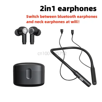 2 В 1 Беспроводные Bluetooth Наушники ANC и ENC Шейного Типа Наушники с Шумоподавлением Спортивные Рабочие Наушники Auriculares Bluetooth