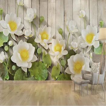 Пользовательские 3D современные настенные обои Красивый фон в виде цветка Лотоса для спальни Настенный фон Papel De Parede Home Décor Tapety