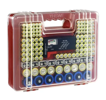 Чехол-органайзер для хранения батареек, коробка для хранения батареек с тестером